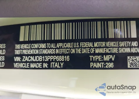 2023 Jeep Renegade Upland 4X4 from USA, damaged, VIN ZACNJDB13PPP68816